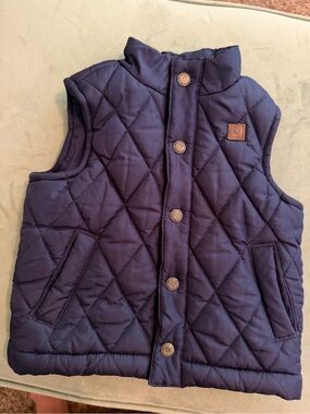 Janie and Jack Baby Boy Navy Quilted Barn Vest 6-12 months